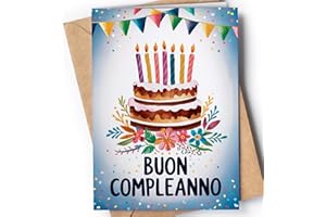 GREETING CARDS FOR EVERYONE Biglietto Auguri Compleanno - Biglietto Compleanno Donna, Uomo - Per Lui, Per Lei 18, 30, 40, 50 60 anni - Biglietto Auguri Compleanno per Ragazza, Ragazzo - Buon Compleanno