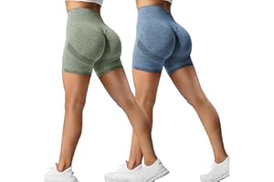 ZAAYO Confezione da 2 pantaloncini sportivi da donna, pantaloni corti da corsa, a vita alta, pantaloni corti, senza cuciture, per fitness, Tie Dye Gym