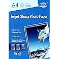NOBLE Steed Inkjet Glossy Photo Paper Double Side Resolution 5760dpi, Size-A4, 20 Sheets 180gsm-Much better finish colors Best Look Pictures print for all inkjet printer