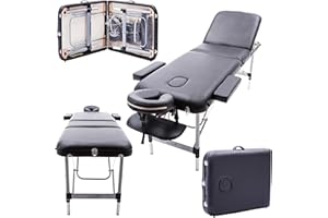 Massage Imperial® Mayfair 12kg Mobile Massage Table - Lightweight Aluminium 3-Section Portable Massage Bed with 10 Position Backrest and Easy Height Adjustment (Black)