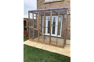 4Wire Catio Cat Run Lean To 6ft x 9ft x 7ft5" Waterproof Roof Enclosure