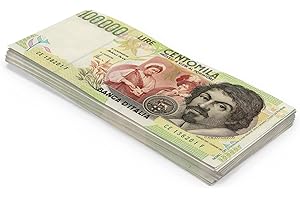 SCRATCH LOVER Scratch Cash 100 x ₤ 100 000 Lira Italien d'argent virtuel (Taille réelle)