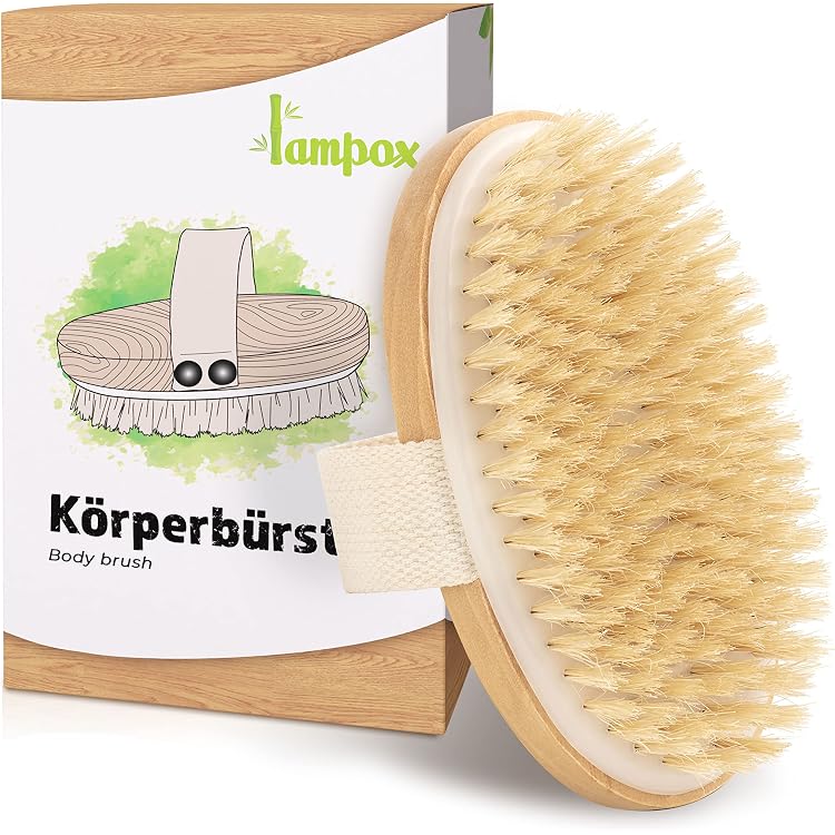 Körperbürste Zur Trockenmassage - Mit Natürlichen Borsten, Für Lymphdrainage & Glattere Haut