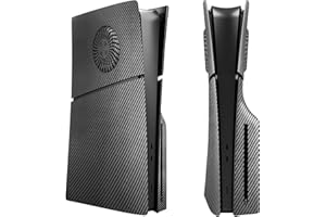 IMOFEE Disc Edition Abdeckplatten mit Kühlungsöffnungen für neue PS5 Slim Konsole, Shell Panels für Playstation 5 Slim Zubehör, schützende Ersatzblende (Kohlefaser-Schwarz)