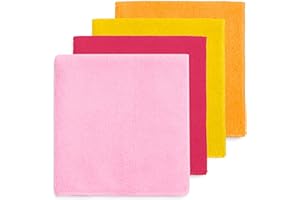 DIVINE GENIUS Happy Rainbow - Pack 4 bayetas de Microfibra reciclada Super absorbentes Lavables y Resistentes para Cocina Secado rápido Trapos de Limpieza