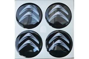 GTBTUNING Citroen 3M Nabenkappen, 50 mm, Tuning mit 3D-Effekt, geharzt, Aufkleber für Leichtmetallfelgen, 4 Stück
