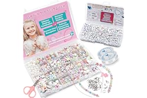 ZFYQ Perlen Set Kinder, Bunte Buchstaben DIY Basteln Armbänder Set, Geschenke für Kinder Kreative Handgemachte Perlen