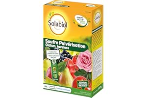 SOLABIOL Souffre Pulvérisation - 400g - 53L De Solution - Double Action Préventive & Curative - Efficace Contre Les Maladies - Tâches Noires Du Rosier Tavelure Des fruits Oïdium SOPUL400