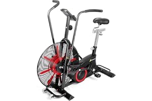 HOMEOLOGY Strongology TITANIUM Assault Bike Adjustable Resistance Dual Belt Magnetic 24” Fan Professional Air Bike with Clear LCD Display