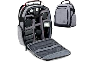USA Gear Zaino per fotocamera, borsa da trasporto in neoprene per fotocamera digitale con divisori per accessori personalizzabili, fondo resistente alle intemperie, comodo supporto posteriore