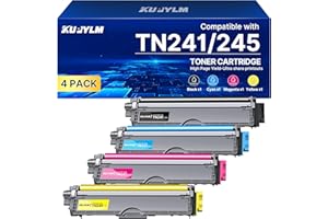KUPYLM TN241 TN245 Cartouche de Toner Compatible pour Brother TN-241 TN-245 pour MFC-9330CDW DCP-9020CDW MFC-9340CDW HL-3140CW HL-3150CDW MFC-9140CDN HL-3170CDW (Noir Cyan Jaune Magenta, Pack de 4)