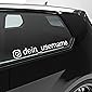 Blackshell® Wunschtext Aufkleber Auto Dein Username mit Glyphe - Instagram Aufkleber selbst gestalten, Auto Sticker…