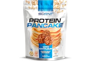 SCENIT REDEFINING YOUR BODY Protein Pancake - 1 kg - Con Harina de Avena, para preparar tortitas proteícas - 25% de proteínas, alto en fibra - Pancakes Proteina (1 kg, Bombon avellana)