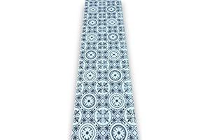 LAVELAHOME Passatoia Per Cucina In Vinile | Tappeto in PVC Lavabile | Runner Aderente e Robusto | Largo 50 cm | Mattonelle Azulejo Cementine (cm_50_x_240, Azulejo Grigio)