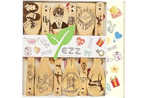 JOESTAR cucchiai di legno per cucinare in legno Christmas, regalo divertente e caldo regalo di inaugurazione della casa Set regalo (confezione da 6 Magic)