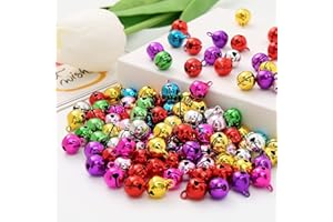 HERZWILD Coloured Jingle Bells Pack of 120 Copper Bells for Jewellery Craft Sleigh Bells Ornament Christmas Party Decoration (Colourful)