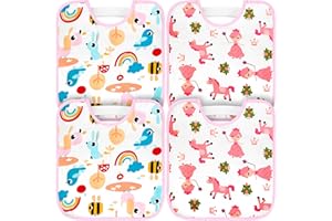 Yellow Koala - Set da 4 Bavaglini Neonato in 100% Cotone con Elastico – Bavaglini Per Bimbi 0-3 Anni Maschio e Femmina– Disponibili in due fantasie diverse – Bavette Impermeabili e Morbide