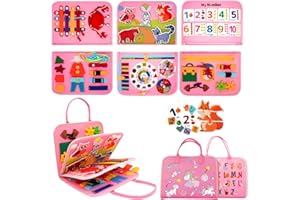 RunHero Busy Board Montessori zabawka dla dzieci od 1 roku życia Quiet Book Activity Board zabawka motoryczna zabawka z filcu 1 2 3 4 5 lat dla dzieci chłopców i dziewczynek