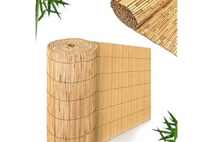 FB FunkyBuys Bamboo Reed Screening - Thick Natural Bamboo Fence Panels - Garden Privacy Fence - 1.8M x 3M