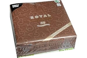 ‎PAPSTAR Papstar, 50 Servietten "ROYAL Collection" 1/4-Falz 40 cm x 40 cm braun "Casali", #84885