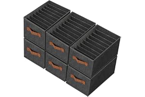 Zachufa Kleiderschrank Organizer 6 Stück - Faltbare & Stabilisieren Schrank Organizer Mit Grundplatte - Schubladen Ordnungssystem für Aufbewahrung Kleidung, Tshirts, Hosen, Unterwäsche (34*25*17cm)
