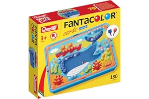 Quercetti - 0862 FantaColor Cards Animaux, Jeu de mosaïques