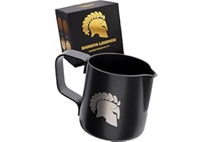 Barista Legends Latte Macchiato Kronos - Caraffa per caffè espresso in acciaio INOX per versare espresso per perfetti strati di schiuma di latte (nero, 100 ml)