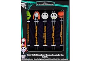Get Trend Disney The Nightmare Before Christmas Pens Set of 5 Erasable Gel Pens School Supplies Stationery Set Rollerball with Blue Ink Gifts for Kids (TNBC)