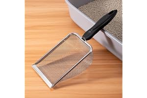PlushPlumage Small Holes Cat Litter Scoop,Stainless Steel Mesh Scooper,Durable,Heavy Duty,Easy to Clean,for Litter Box,Pet Litter Cleaning Tool for Cat Dog Rabbit