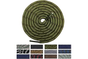 Danraw Stores [Pair] Heavy Duty,Hiking durable round Boot Lace, Shoe Lace classic colours Dot for hiking, Mountaineering running, working, casual