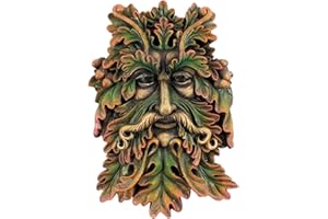 THE ENCHANTED GARDEN BRINGING GARDENS TO LIFE Green Man Wall Plaque – Wildwood Sage - Celtic Tree Spirit Sculpture | Garden Wall Art Ornament for Home or Outdoors