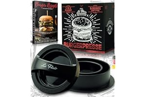 Le Flair® Neuheit 3 in 1 Burgerpresse Set - Hamburgerpresse mit Aufbewahrungstasche - Burger Patty Presse inkl. 50 Blatt Backpapier - Perfektes Grillzubehör Geschenk für Männer I Deutsche Marke
