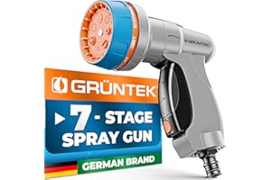 GRÜNTEK Garden Hose Spray Gun – 7 Spray Patterns for Car Washing, Cleaning & Garden Watering
