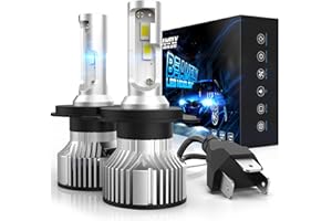 BEAMFLY Lampadine H4 LED 14000LM, HB2 9003 Lampadina Fari Auto 12V 6000K Luce Bianca Forte