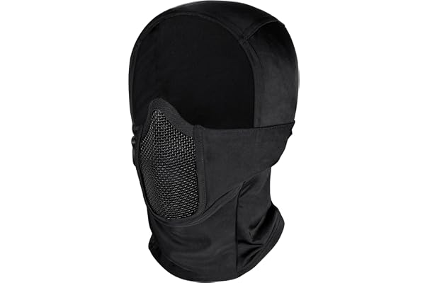 OneTigris Cagoule Masque Tactique Balaclava en Maille Style Ninja Militaire de Protection Complet pour Airsoft Cyclisme Moto