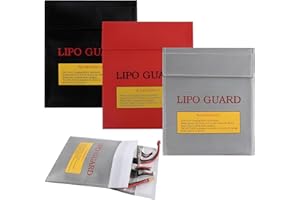 AONAYO Lot De 3 Sac Batterie Lipo,Pochette Anti Feu,éTanche Et AntidéFlagrant Sac Lipo,Peut êTre Utilisé Sac Lipo Batterie,Sac à Argent Ignifuge,Boite Ignifuge,3 Couleurs Sac Ignifuge