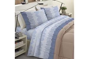 BANZAII TEXTILE INNOVATOR ONLINE Banzaii Completo Lenzuola Singolo Invernale in Flanella Felpate 100% Cotone Anti-Pilling 1 Piazza Arianna Blu