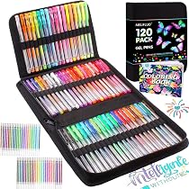 Stylos Gel Paillettes 240 Stylos Gel Pailletés Gunsamg - Lot Avec Recharges Et Livre Coloriage - Adultes Et Enfants Stylos Gel Recharges