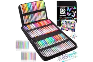 Melifluo 120er-Pack Gelstifte Glitzer, 60 Farbige Gelschreiber 60 Gelstiften, NachfüllpackunGen zum Ausmalen für Erwachsene und Zeichnen, Graffiti, Basteln, Schreiben