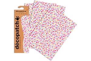 Clairefontaine C689O Decopatch Papier, 3er Pack Rosa mit Bunten Punkten