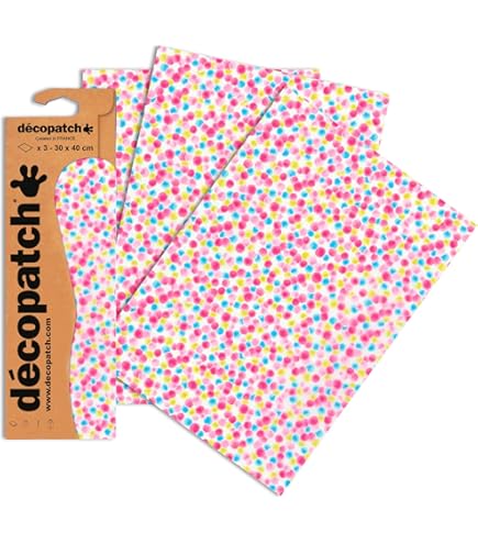 Décopatch - Ref C752O - Blue & Green Floral Pattern Paper Pack - Each