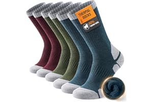 TANSTC Merino Wool Thermal Socks for Men & Women – Warm Thick Cushioned Crew Hiking, Walking, Running & Work Socks, 3 Pairs OEKO-TEX Certified
