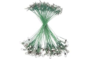 SUNGOOYUE Líder de Aparejos de Pesca, 100PCS Líder de Pesca Giratorio Snap Anti Corrosión Banderas de Líder de Alambre de Acero Duro para Productos de Cabina de Barco de Agua Salada