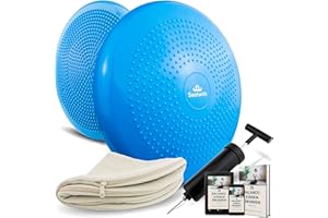 Seatwith Balance Cushion & Wobble Cushion w cover & air pump - free PDF training manual - Sensory Cushion Suitable for Kids & Adults