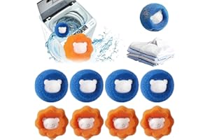 HONEXCESNG Acchiappa Peli per Lavatrice, 8 Pezzi Cattura Peli Lavatrice, Riutilizzabili Palline per Lavatrice Cattura Peli, Raccogli Peli Animali Lavatrice per Vestiti e Biancheria da Letto (Multicolore)