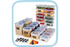 Ordeluxe 28 Contenitori Ermetici per Alimenti,scatola ermetica per alimenti, scatola alimentare in plastica per cucina, conservazione degli alimenti per farina, cereales