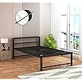 ZIAULA Bed DoubleSize 4x6 Feet Cot for Bedroom Heay Duty Strong Metal Cot Iron Semi Folding Bed Easy Portable Iron cot DoubleSize (Double, Without Board), Painted, Black