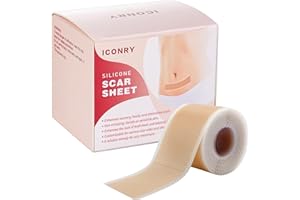 ICONRY Silicone Scar Tape -Reusable, Ultra-Thin, Flexible Scar Sheet for All Medical Silicone Skin Types - Gel Scar Tape Roll Effective for Surgical Scars, C-Section, Keloids, Burns, and Acne