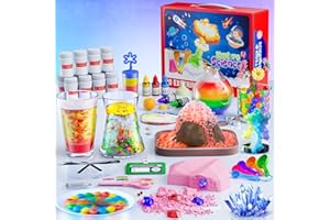 BAHAGULY Experimentierset für Kinder, 90 Wissenschaft Labor Experimente, STEM Aktivitäten pädagogische Wissenschaftler Spielzeug Geschenke für Jungen Mädchen Chemie Set, Vulkan Ausbruch