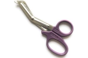 INSGB® - Tijeras de corte, resistente, de primeros auxilios, ideales para enfermeros, servicios paramédicos, de urgencia o técnicos de emergencia, small, morado, 1